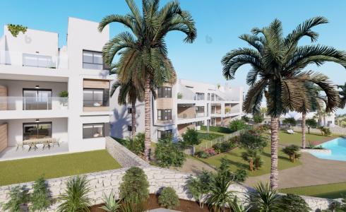 Apartamento de 2 dormitorios con jardín en primera línea de Lo Romero Golf, 75 mt2, 2 habitaciones