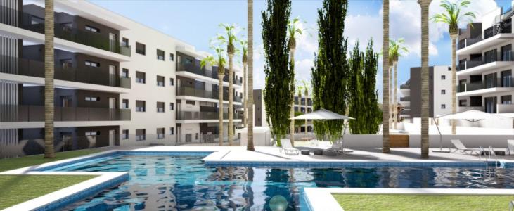Apartamentos en residencial privado con piscinas y jardin en Villamartin, 73 mt2, 2 habitaciones