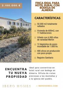 Finca ideal para Hotel rural con bodega en Almeria, 600 mt2