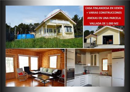 CASA FINLANDESA EN VENTA + 3 CONSTRUCCIONES ANEXAS EN PARCELA DE 1.000 M2, AMUEBLADA . PISCINA, 143 mt2, 3 habitaciones