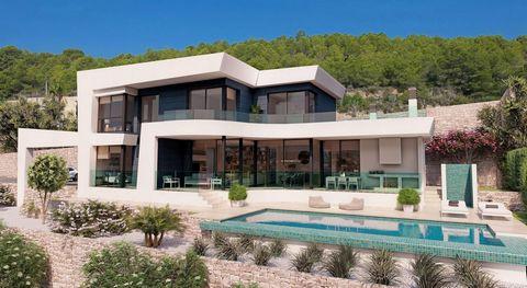Villa moderna en Calpe (Costa Blanca) con piscina privada, excelente vista al mar y a 2.5 km de la playa La Fustera., 517 mt2, 6 habitaciones