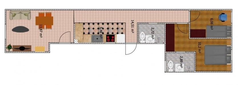 Local o vivienda, 68 mt2, 1 habitaciones