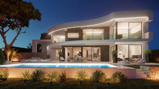 Proyecto para construcción de villa de lujo en venta en Calpe con vistas panorámicas al mar., 274 mt2, 4 habitaciones