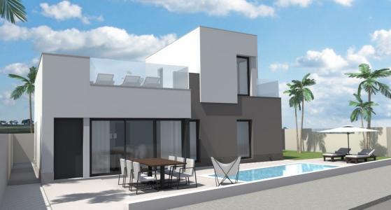 VENTA-OBRA NUEVA-TORREVIEJA-VILLA-4D-3B-198M2-PARCELA 555m2-PORCHE 24 M2-TERRAZA 10M2-PISCINA, 191 mt2, 3 habitaciones