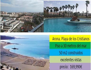 Playa Las Americas. Piso 1 habitación con vistas a 50 metros del mar, 45 mt2, 1 habitaciones