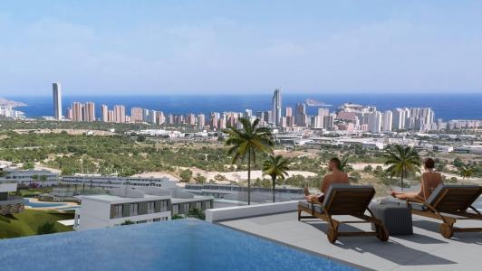 Impresionantes villas de dos plantas a estrenar con piscina infinity en Finestrat, 306 mt2, 4 habitaciones