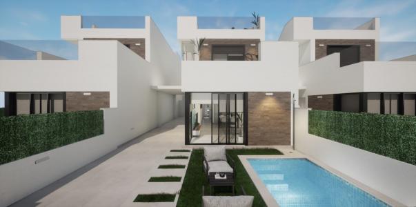 Chalet nuevo con arquitectura moderna y piscina privada. Los Alcázares (Costa Cálida), 181 mt2, 3 habitaciones
