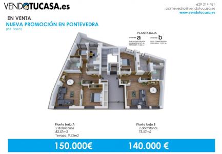 Obra nueva en Pontevedra., 82 mt2, 2 habitaciones