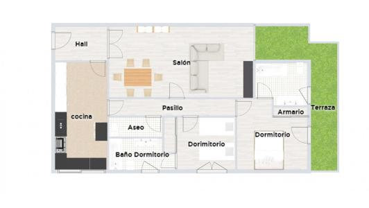 Amplio piso de 128 m² en la Plaza del Caballo, 128 mt2, 2 habitaciones