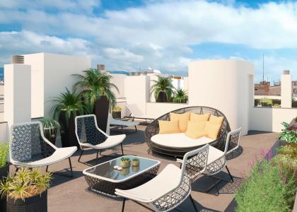 Ático de obra nueva en Palma con terraza grande en solarium en el Terreno., 155 mt2, 2 habitaciones