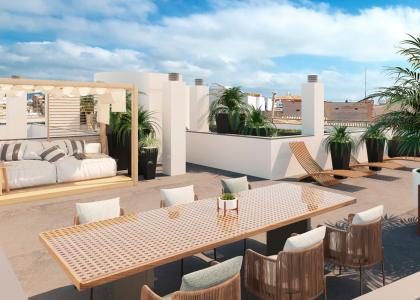 Ático de nueva construccion en Palma con terraza grande en solarium con vistas al mar., 103 mt2, 3 habitaciones