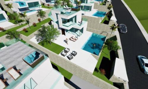 Villa de lujo 3 dormitorios, 3 baños, piscina, solárium, domótica en Finestrat, 124 mt2, 3 habitaciones